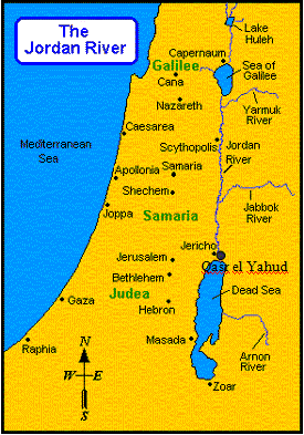 Map of the river Jordan